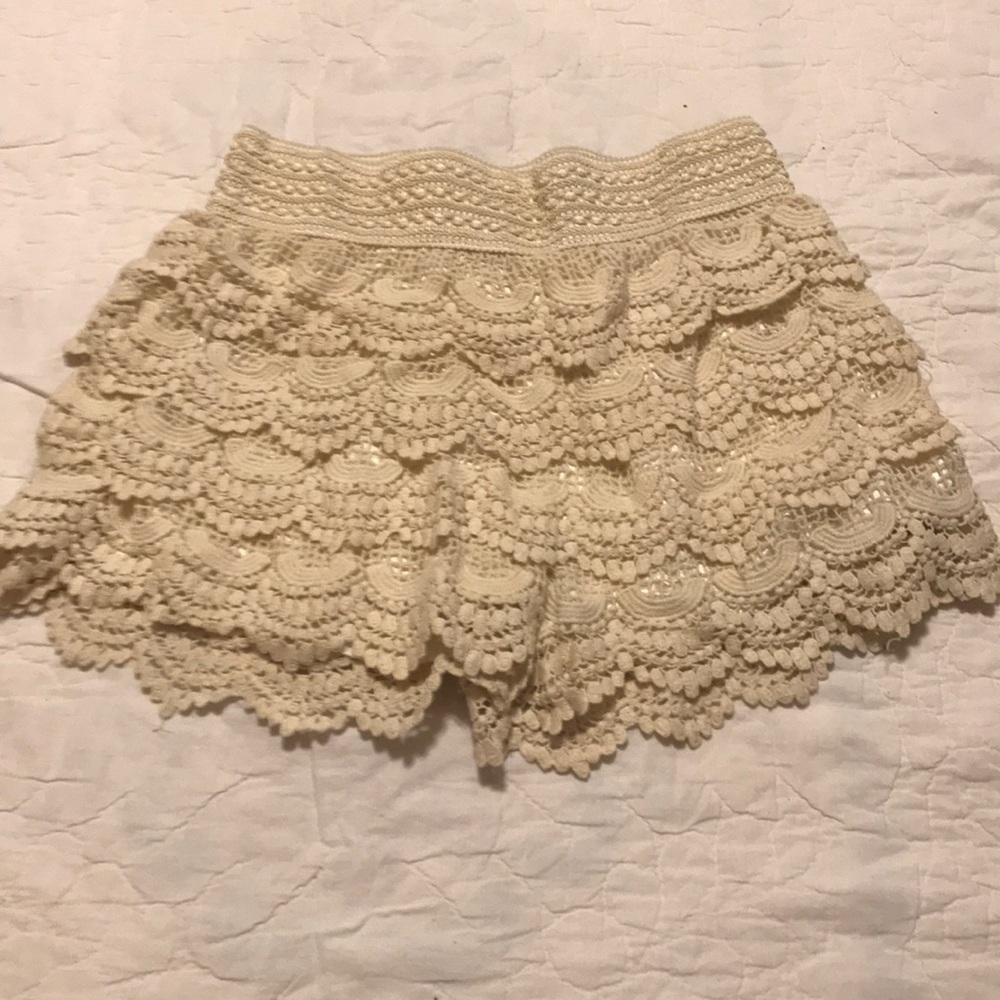 Ivory Lace Shorts